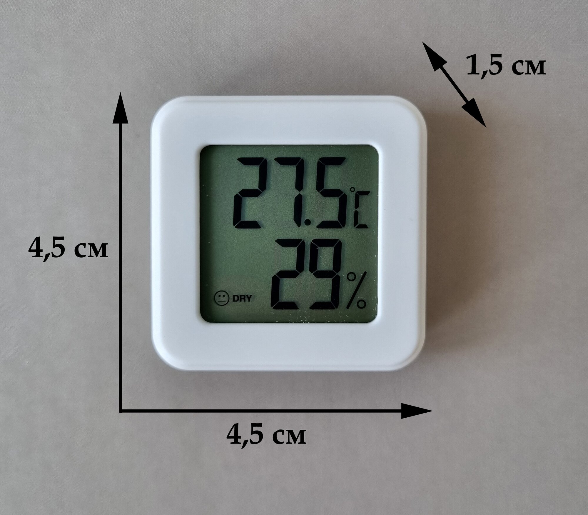 Термометр-гигрометр цифровой для дома, дачи, теплицы, террариума / Гигрометр термометр - измеритель влажности и температуры (цифровая метеостанция) - фотография № 2
