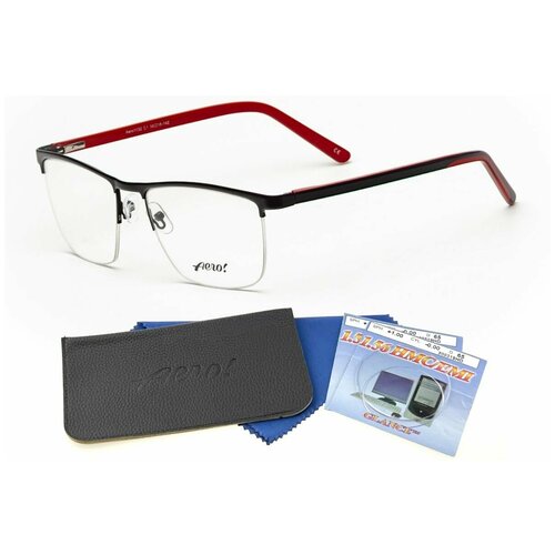Спортивные очки AERO с футляром мод. 1132 Цвет 1 с флагманскими линзами GLANCE 1.56 HMC/EMI -2.50 РЦ 64-66