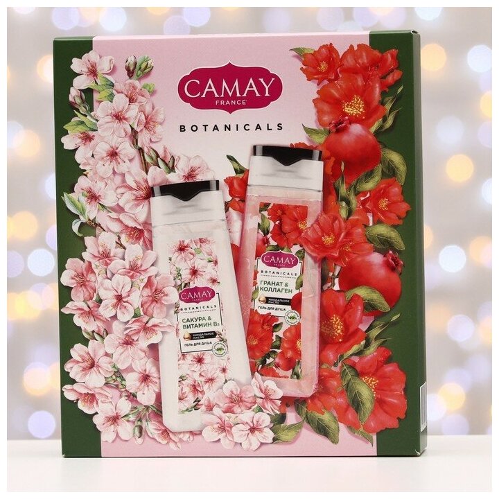 Подарочный набор Camay Botanicals Гели для душа Цветущая сакура 250мл + Цветы граната 250мл Unilever - фото №3