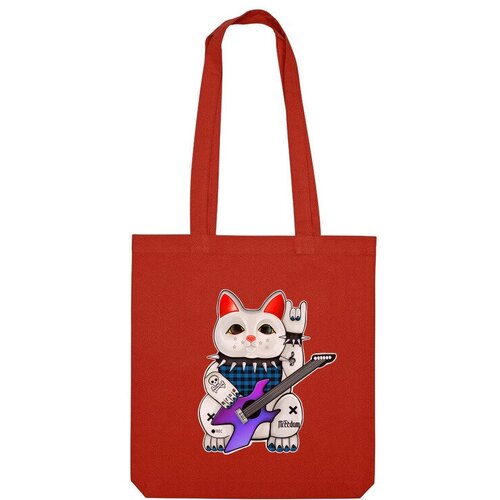 Сумка шоппер Us Basic, красный сумка приксельный кот гитарист серый