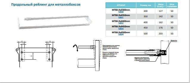 Металлобокс для ящиков 86х400 мм, метабокс белый - 1 комплект(на 1 ящик) - фотография № 4