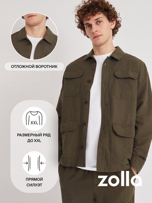 куртка-рубашка Zolla демисезонная, размер S INT, коричневый