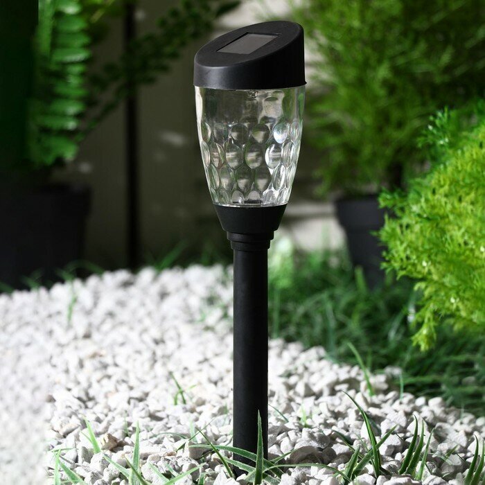 Садовый светильник на солнечной батарее «Трапеция скошенная», 6 × 36 × 6 см, 1 LED, свечение белое - фотография № 3