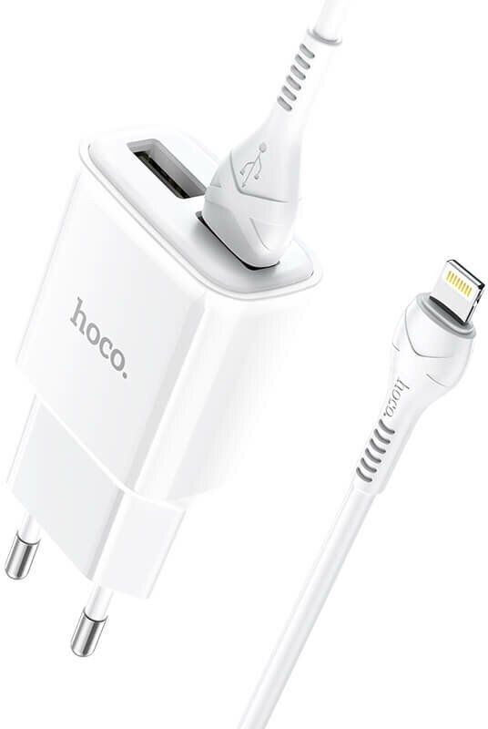 Сетевое зарядное устройство 2USB 2.4A для Apple 8-pin Hoco C88A 1м White