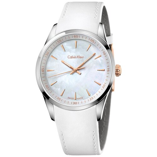 Наручные часы CALVIN KLEIN K5A31B.LG, белый, серебряный часы наручные мужские кварцевые с большим циферблатом на кожаном ремешке