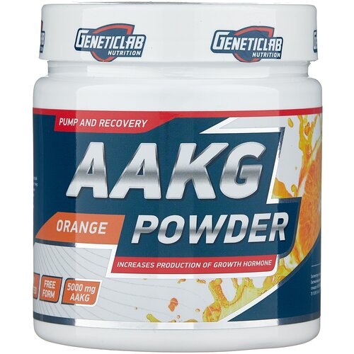 Аминокислота Geneticlab Nutrition AAKG Powder, апельсин, 150 гр. geneticlab nutrition l карнитин 150 гр яблоко