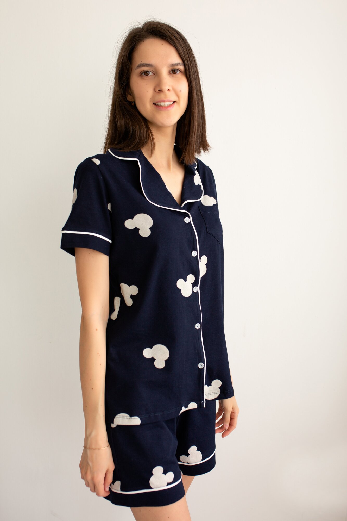 Пижама женская с рубашкой и шортами / домашняя одежда для девушек HurMa Home - фотография № 6