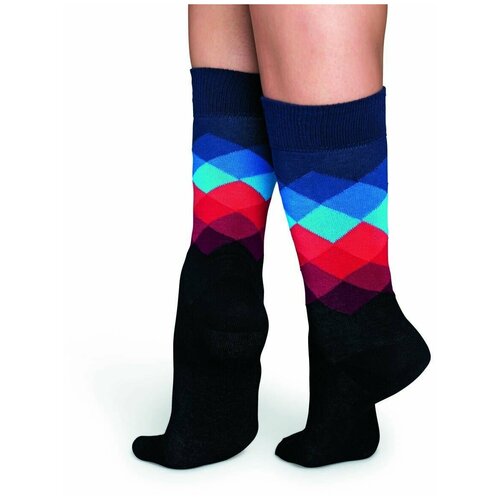 Носки Happy Socks, размер 25, черный, синий, мультиколор носки happy socks размер 25 розовый синий красный коричневый мультиколор