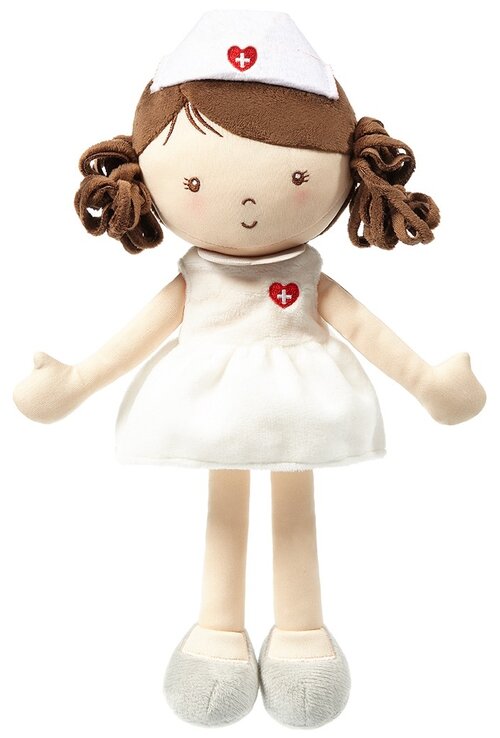 Мягкая игрушка BabyOno Медсестра Grace, 32 см, белый/бежевый