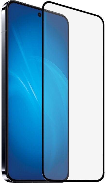 Закаленное стекло с цветной рамкой (fullscreen+fullglue) для Xiaomi 13/14 DF xiColor-106 (black)