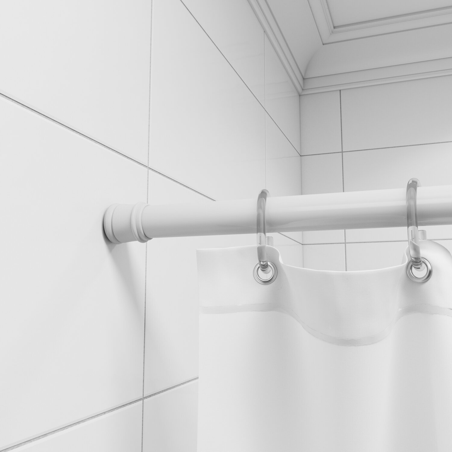 Карниз для ванной (штанга) телескопический Milardo белый, 110 - 200 см, алюминиевый