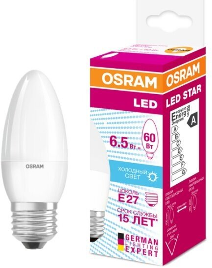 Светодиодная лампа Ledvance-osram OSRAM LS CLB 60 6.5W/840 220-240V FR E27 550lm 240* 15000h