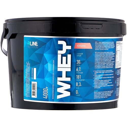 Протеин RLINESportNutrition Whey, 4000 гр., клубника протеин rlinesportnutrition whey 4000 гр моккачино