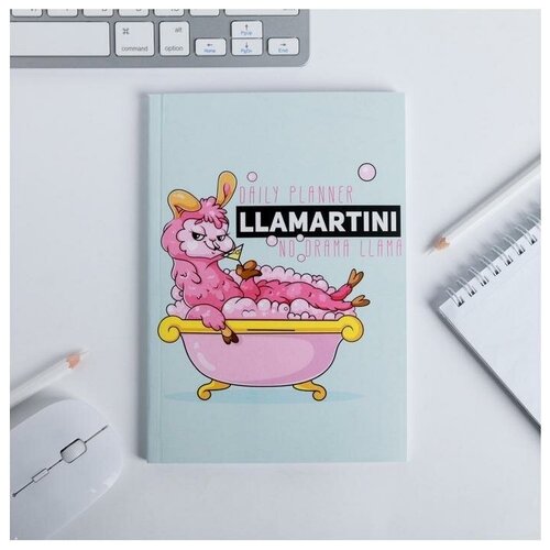 Купить Ежедневник в тонкой обложке LLamartini, А5, 80 листов, ArtFox, голубой