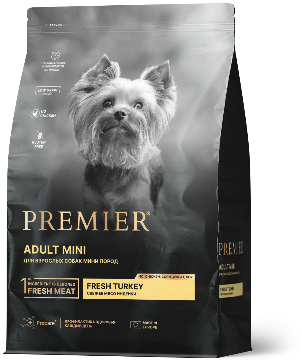 Корм сухой Premier Dog Turkey Adult Mini индейка для собак мелких пород 1 кг