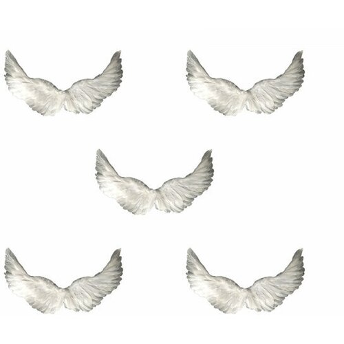 Крылья ангела белые перьевые карнавальные большие 60х35см, на Хэллоуин и Новый год (5 пар в наборе) крылья ангела перьевые большие 55 х 80 см