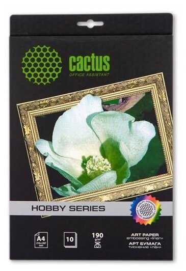 Фотобумага Cactus CS-DA419010L A4/190г/м2/10л./белый матовое лён для струйной печати
