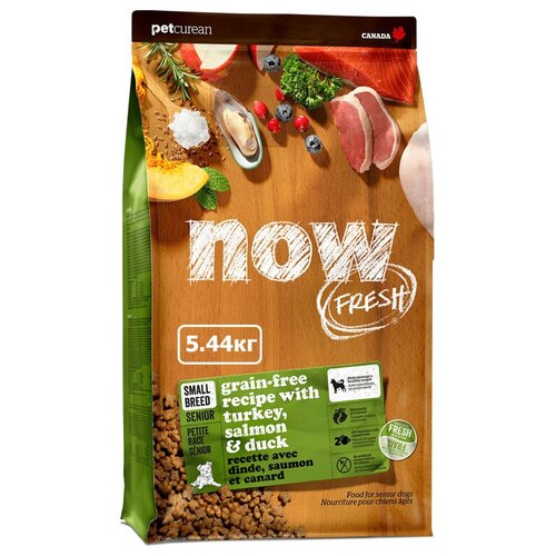 Now Natural Holistic Беззерновой для пожилых собак малых пород с индейкой, уткой и овощами (Fresh Small Breed Senior Recipe Grain Free 24/11) 5,44кг 5.44 кг