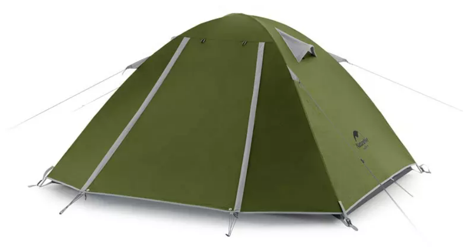 Палатка Naturehike P-Series 2-местная, алюминиевый каркас, зеленый
