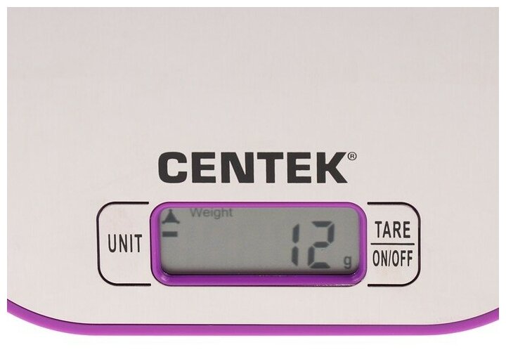 Кухонные весы CENTEK CT-2461, серебристый/фиолетовый - фото №3