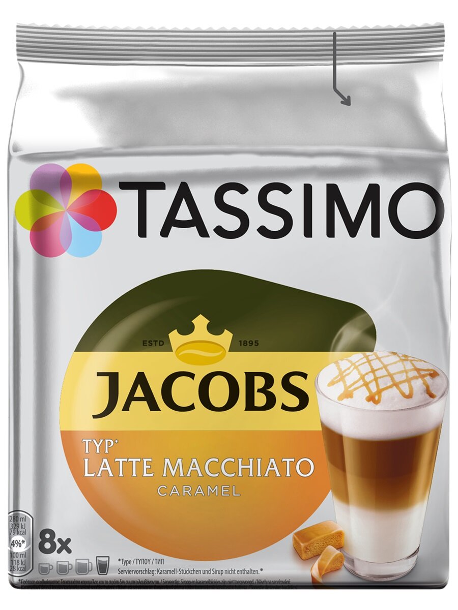 Tassimo Latte Macchiato Caramel, 1 упаковка по 16 капсул