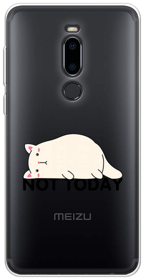 Силиконовый чехол на Meizu M8 / Мейзу М8 "Cat not today", прозрачный