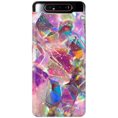 фото Re:pa накладка transparent для samsung galaxy a80 с принтом "розовые кристаллы"