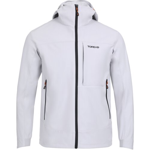 Туристическая куртка TOREAD, средней длины, силуэт полуприлегающий, несъемный капюшон, размер 3XL, белый, серый