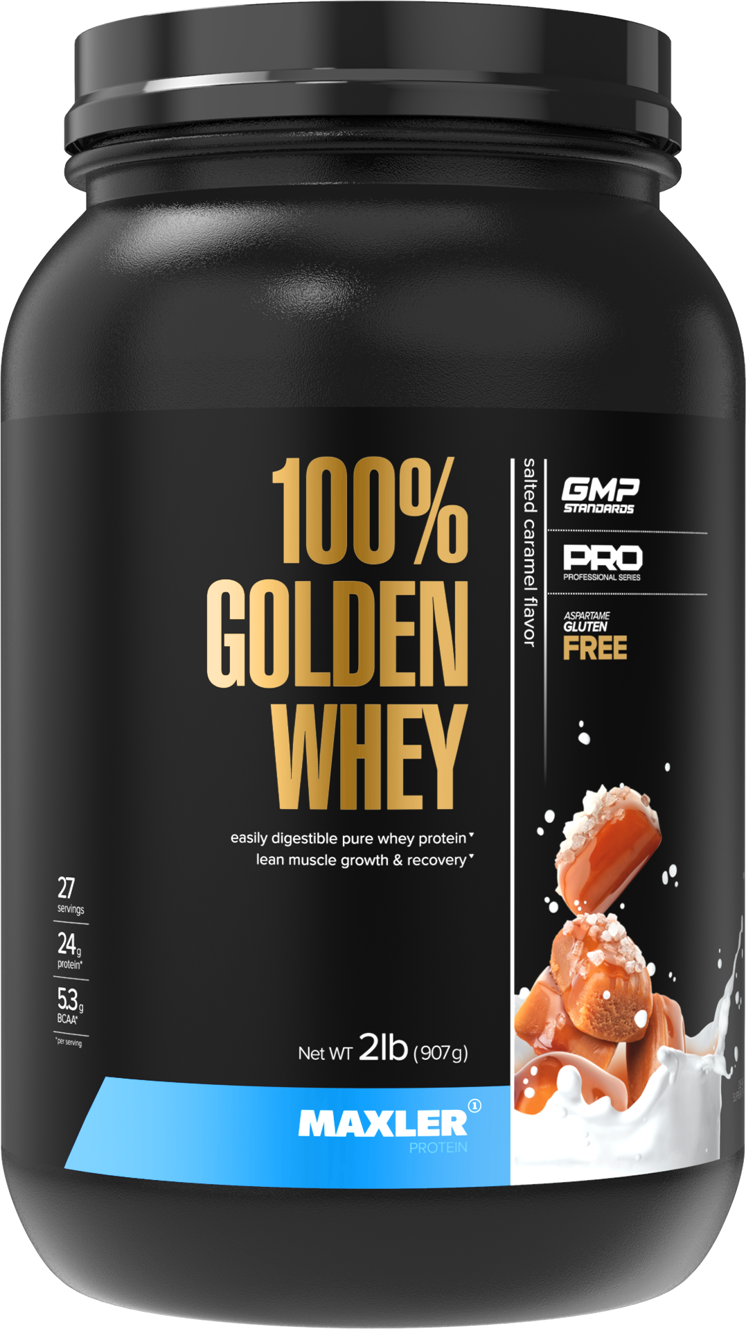 Протеин Maxler 100% Golden Whey, 908 гр., соленая карамель