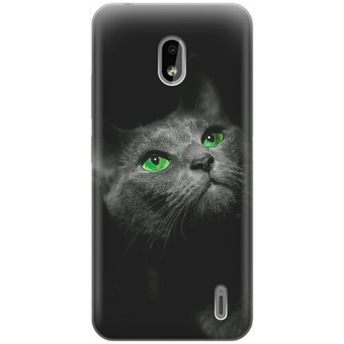 фото Силиконовый чехол на nokia 2.2 / нокиа 2.2 с принтом "зеленоглазая кошка" re:pa