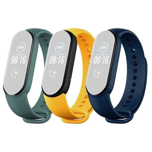 Набор ремешков для Mi Smart Band 5 Strap,наб 3шт, син+жел+зел, BHR4640GL