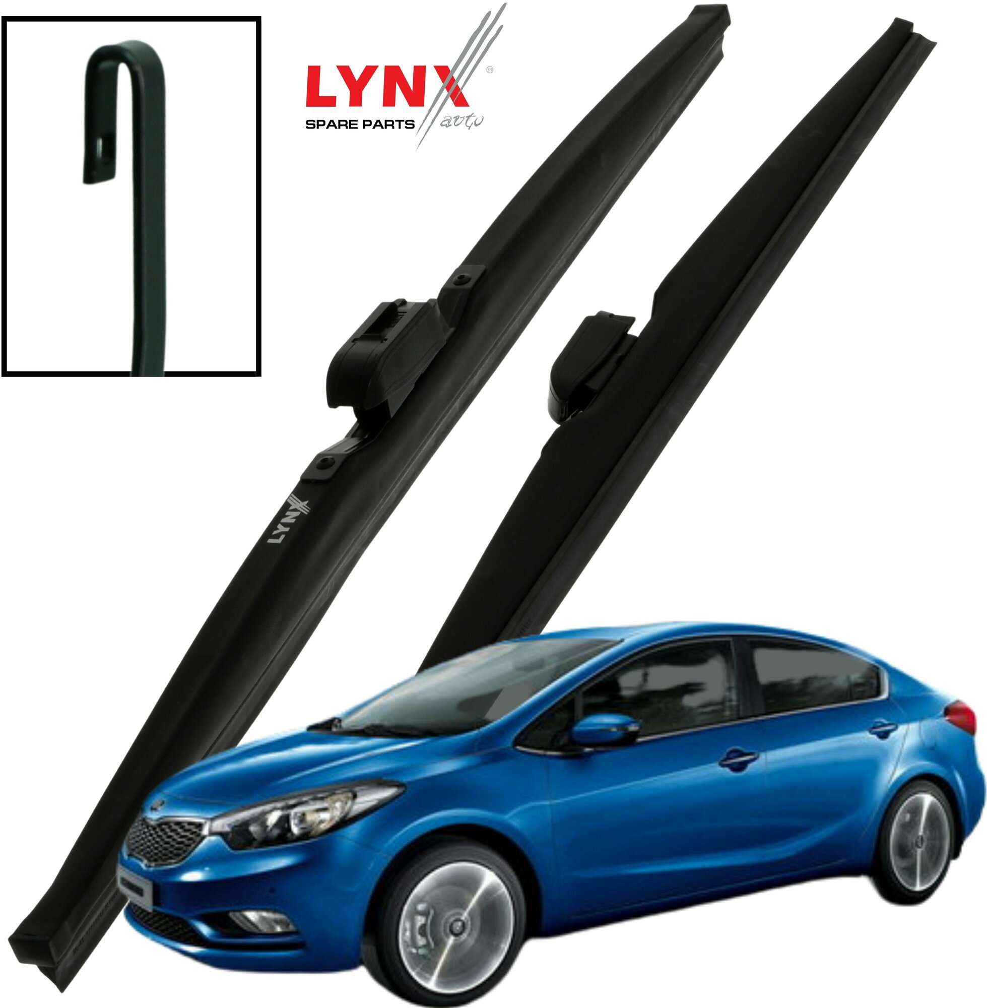 Дворники Kia Cerato (3) YD Киа Серато 2013 2014 2015 2016 Щетки стеклоочистителя зимние LYNXauto к-т 2шт, 650мм-350мм