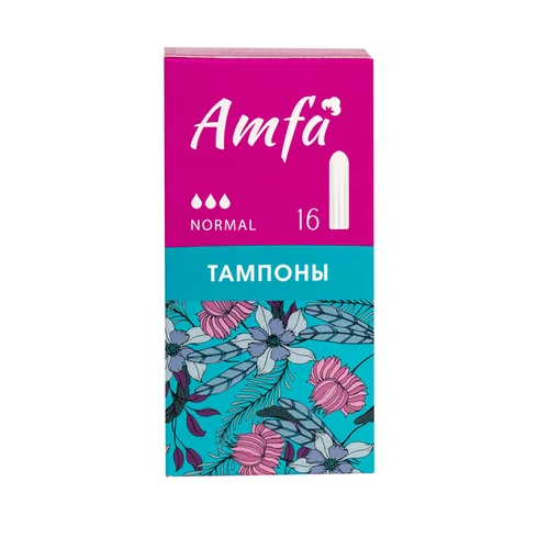 Тампоны AMFA без аппликатора Normal, 16 шт o b compact applicator normal тампоны женские гигиенические с аппликатором 16 шт