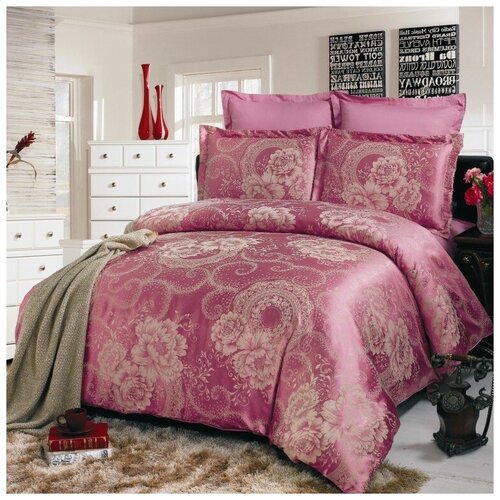 фото Комплект постельного белья полуторный турецкий текстиль из шелка-сатина сонька-дремка