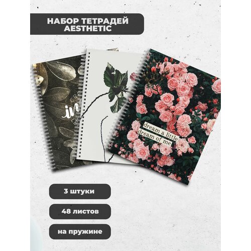 Набор тетрадей (3шт.) 48л. Эстетика / Aesthetic