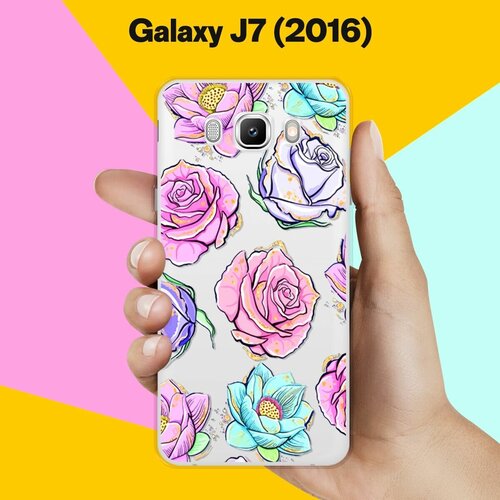 Силиконовый чехол на Samsung Galaxy J7 (2016) Розы / для Самсунг Галакси Джей 7 (2016) силиконовый чехол на samsung galaxy j7 2016 утки для самсунг галакси джей 7 2016