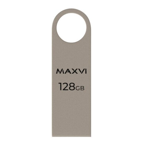 USB флеш-накопитель Maxvi MK 128GB metallic silver, монолит, металл, USB 2.0 usb флеш накопитель maxvi 128gb metallic silver fd128gbusb20c10mr