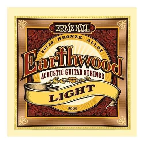 P02004 Earthwood Light Комплект струн для акустической гитары, бронза, 11-52, Ernie Ball струны для акустической гитары 11 52 ernie ball p02004 earthwood 80 20 bronze light