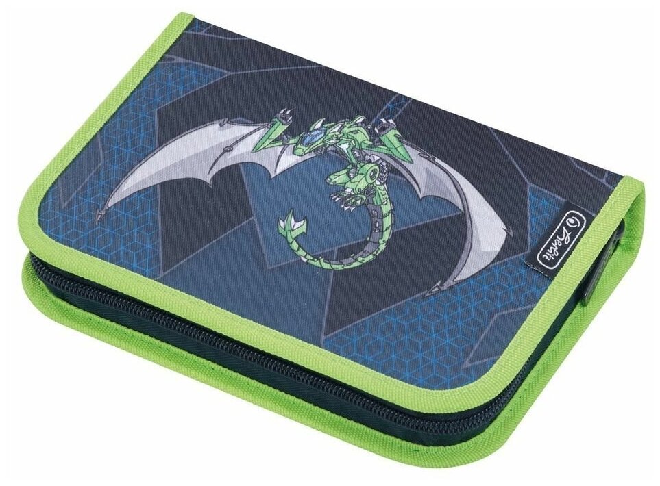 Herlitz Пенал Green Robo Dragon (50014361), синий/зеленый