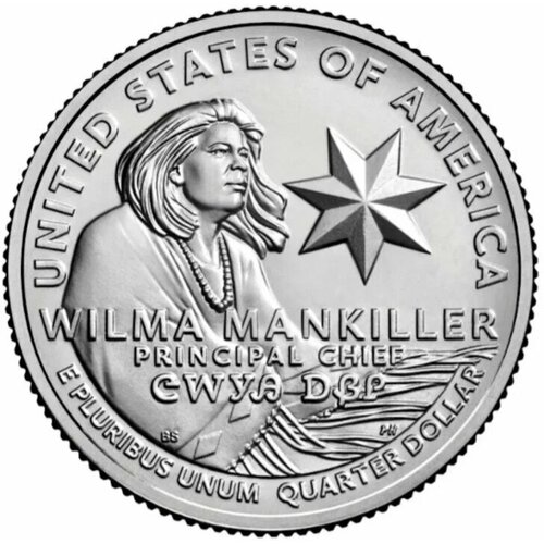 Памятная монета 25 центов Американские женщины. В. Мэнкиллер. США, 2022 г. в. UNC (без обращения)