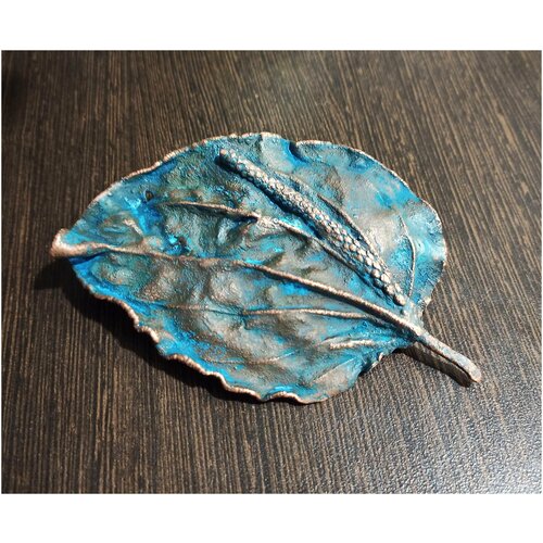 Медная заколка для волос Подорожник / Заколка лист / Украшение для волос