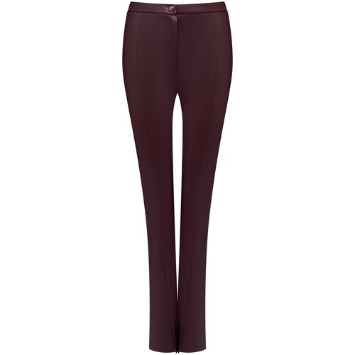 Брюки кожаные женские со шлицами Passy/брюки с разрезами