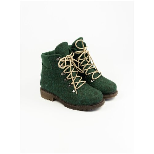 фото Ботинки marevo, зимние, натуральный велюр, полнота 8, размер 37, зеленый