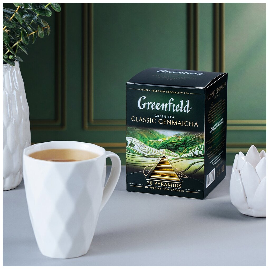 Чай зеленый Greenfield Classic Genmaicha с воздушным рисом, 20x1,8 г - фото №5