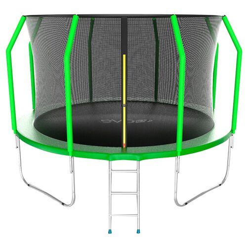 Батут с внутренней сеткой и лестницей, EVO JUMP Cosmo 12ft (Green)