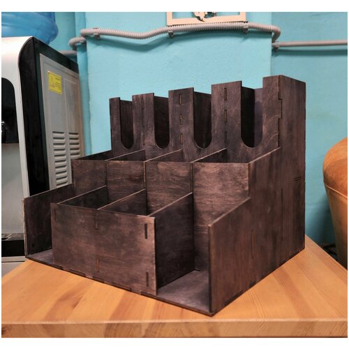 Органайзер деревянный для одноразовых стаканов сыпучих продуктов чайных пакетиков для заведения 2828₽