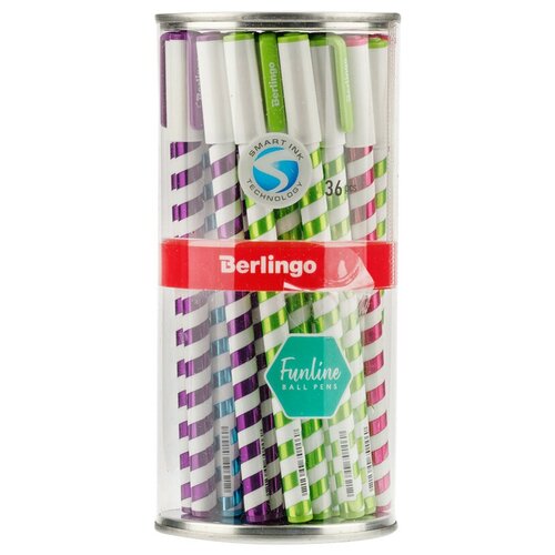 фото Berlingo набор шариковых ручек funline. supertwist, 0.7 мм, 36 шт, синий цвет чернил