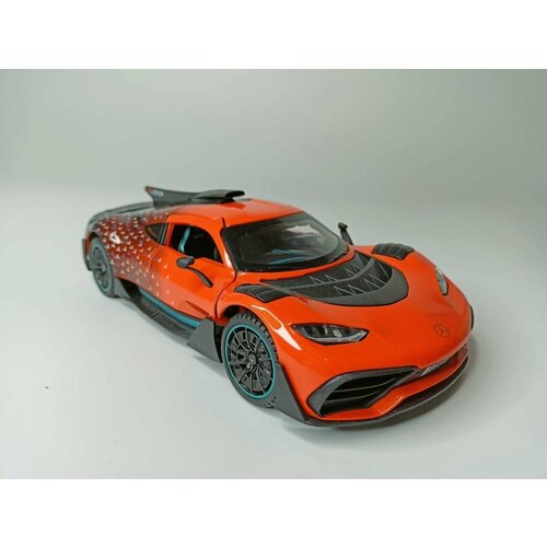 Коллекционная машинка игрушка металлическая Merсedes AMG для мальчиков масштабная модель 1:24 оранжевый