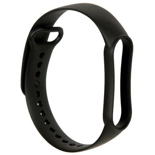Силиконовый ремешок для Xiaomi Mi Band 5 (13), черный, на кнопке