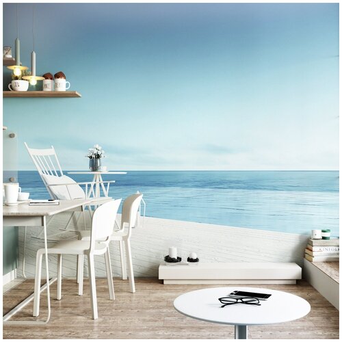 Фотообои 3D Тихая водная гладь 300х270 ШхВ Фотообои 3D на стену флизелиновые 300х270 Фотообои в гостиную спальню зал кухню с видом из окна Обои виниловые на флизелиновой основе расширяющие пространство 7250₽